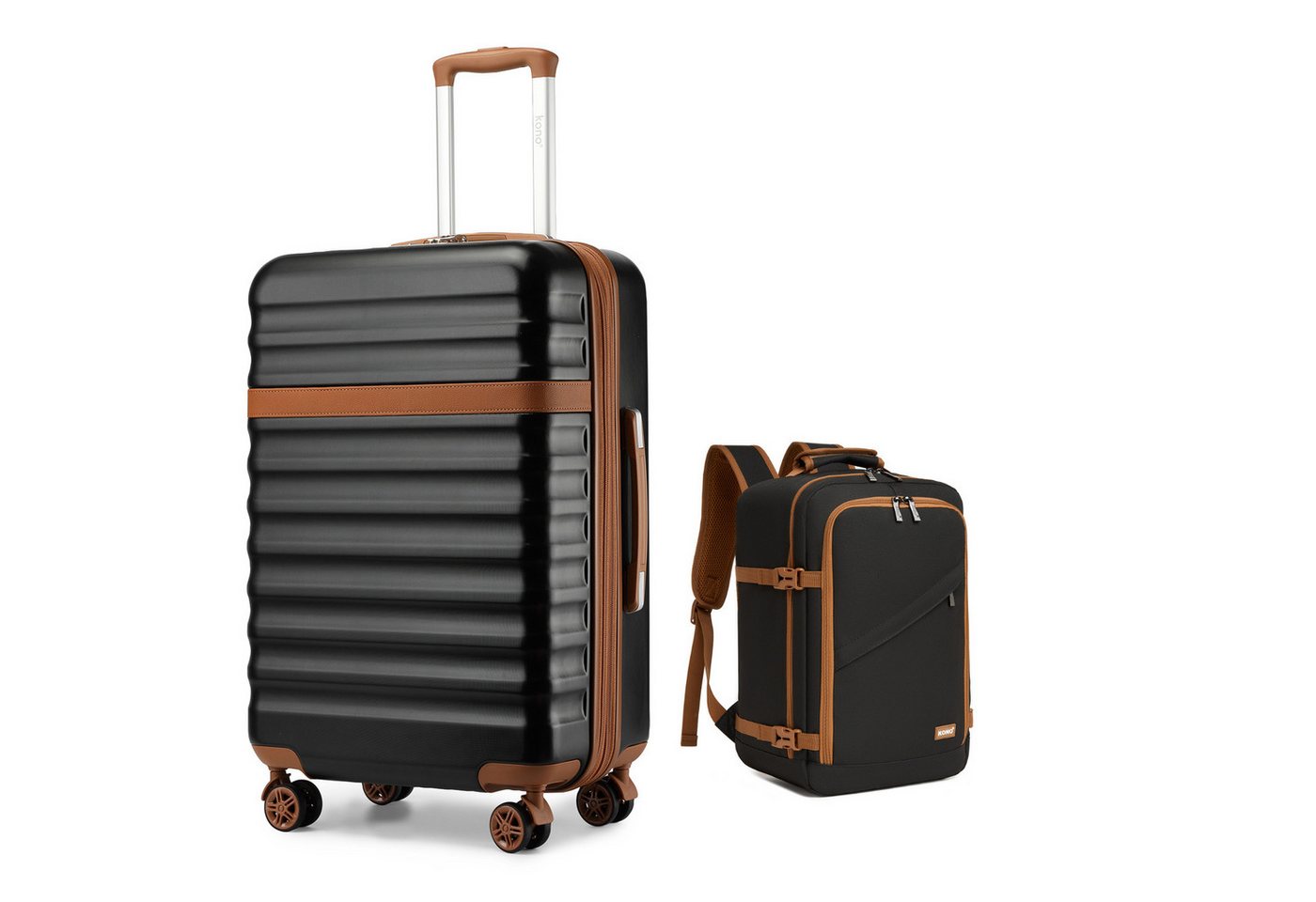 KONO Kofferset, Hartschalenkoffer (55/65/75 cm)+20L Kabinenrucksack (40x30x20 cm), (2 tlg) Bild 4