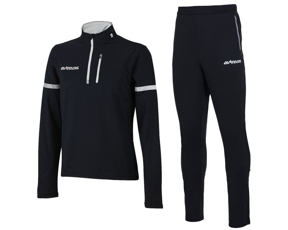 Airtracks Lauftights Winter Laufset: Thermo Tight ProTeam + Laufshirt Langarm (Laufbekleidung mit warme Thermoqualität) bei kaltem Wetter Herbst -Winter » S M L Xl XXL XXXL « Bild 5