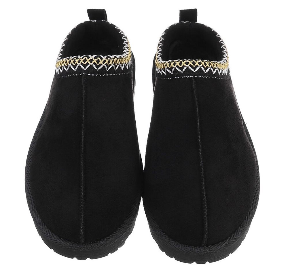 Ital-Design Bequeme Clogs für Damen mit dekorativen Details Snowboots (90457966) Flach Flache Stiefeletten in Schwarz Bild 2