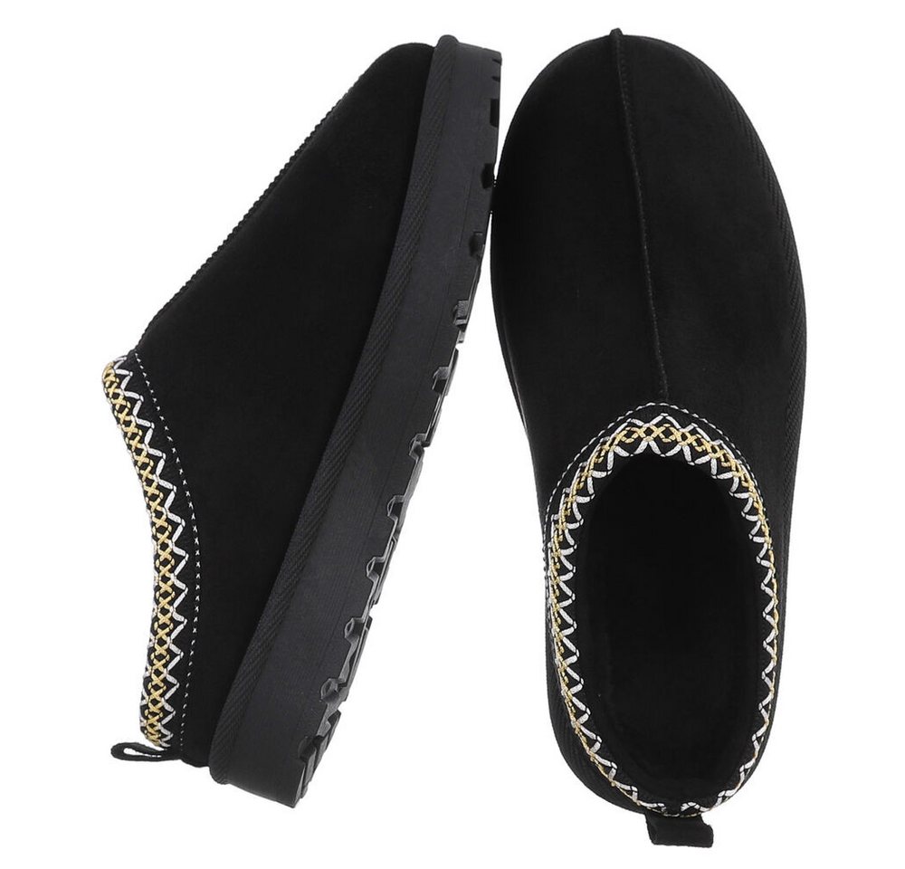 Ital-Design Bequeme Clogs für Damen mit dekorativen Details Snowboots (90457966) Flach Flache Stiefeletten in Schwarz Bild 5