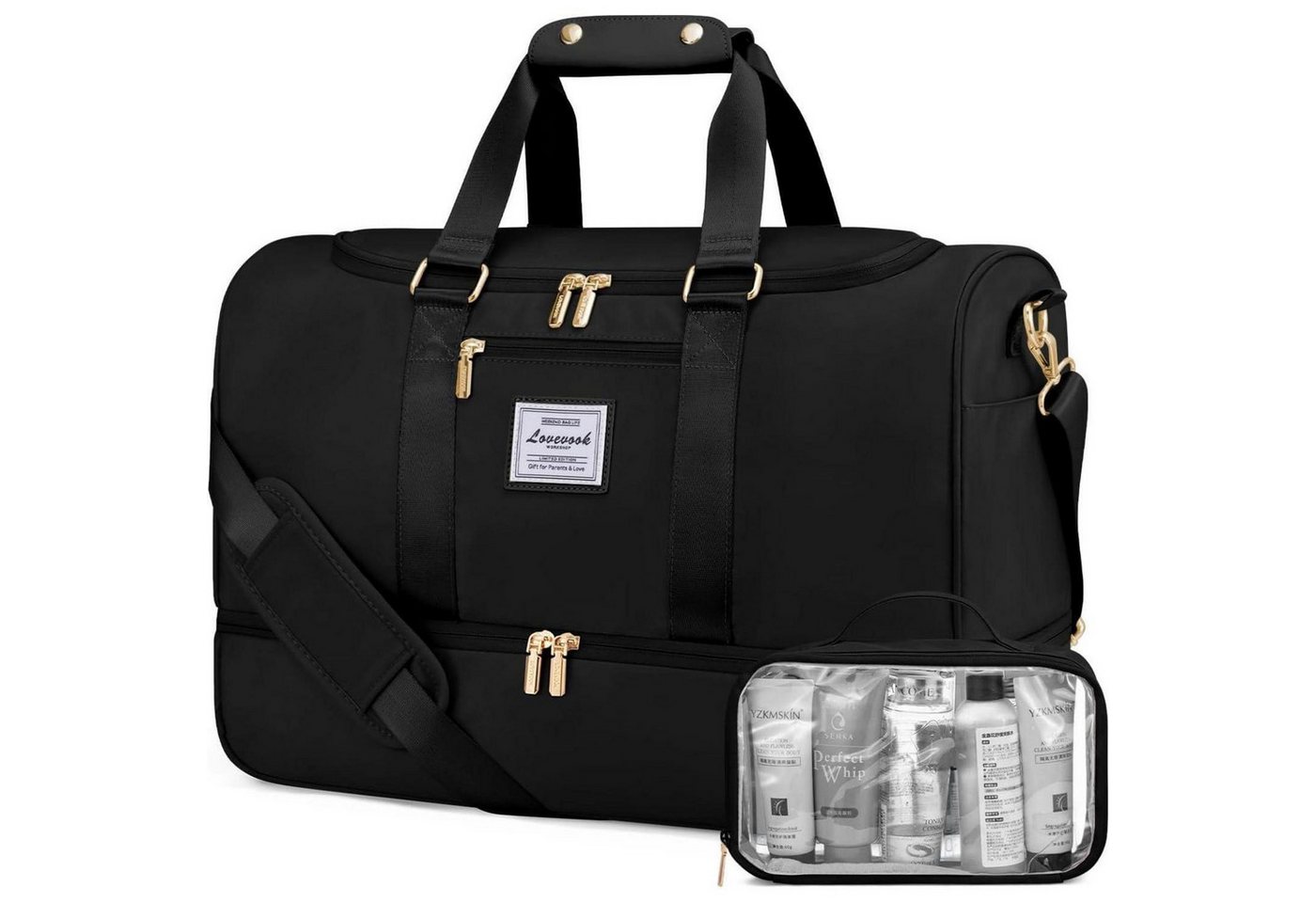 LuxusKollektion Reisetasche Sporttasche Damen Weekender Reisetasche mit Schuhfach Nassfach 35-40L Bild 3