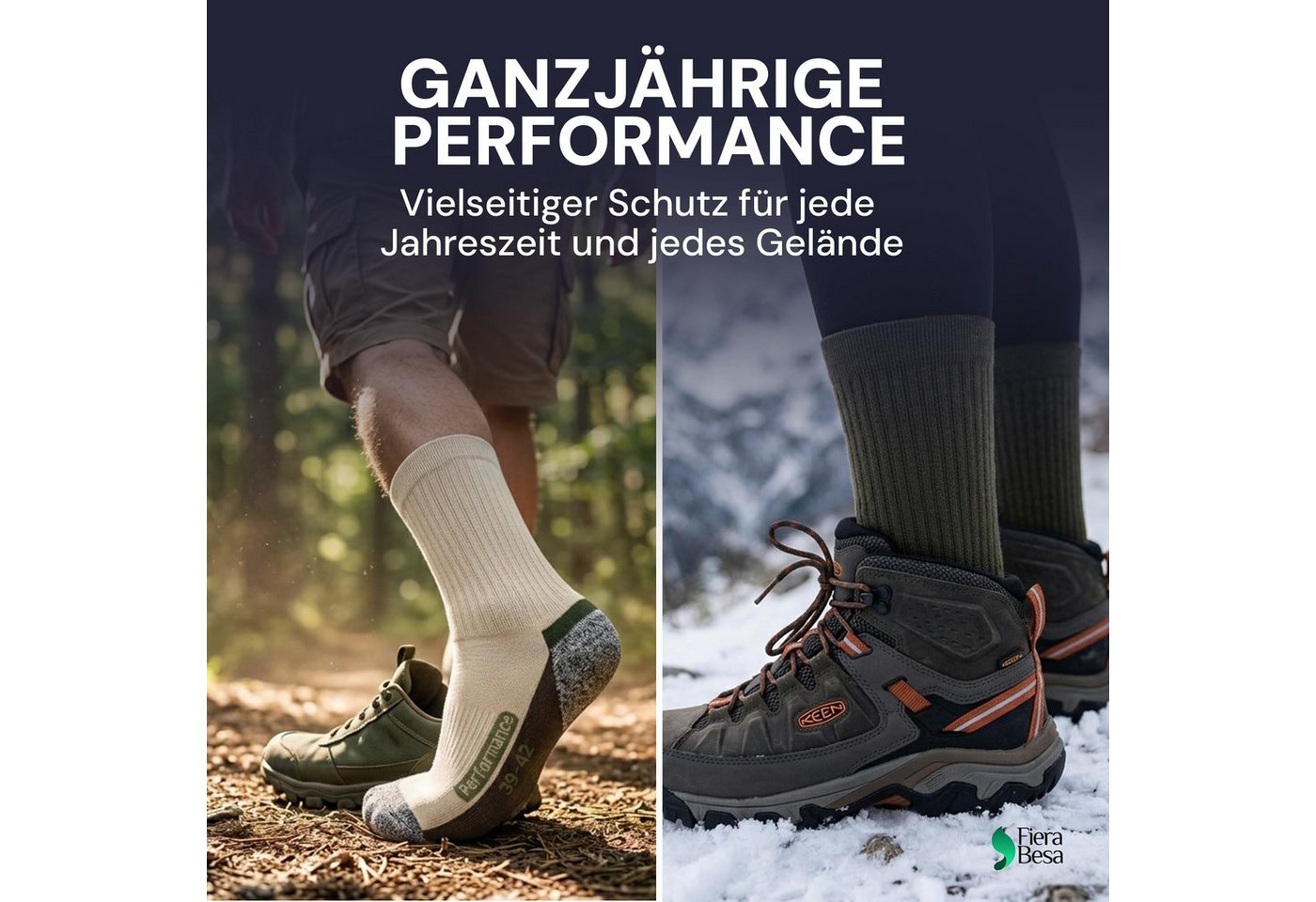 Fiera Besa Wandersocken Fiera Besa Wandersocken für Damen & Herren – Trekking Socken aus Baumw Bild 3