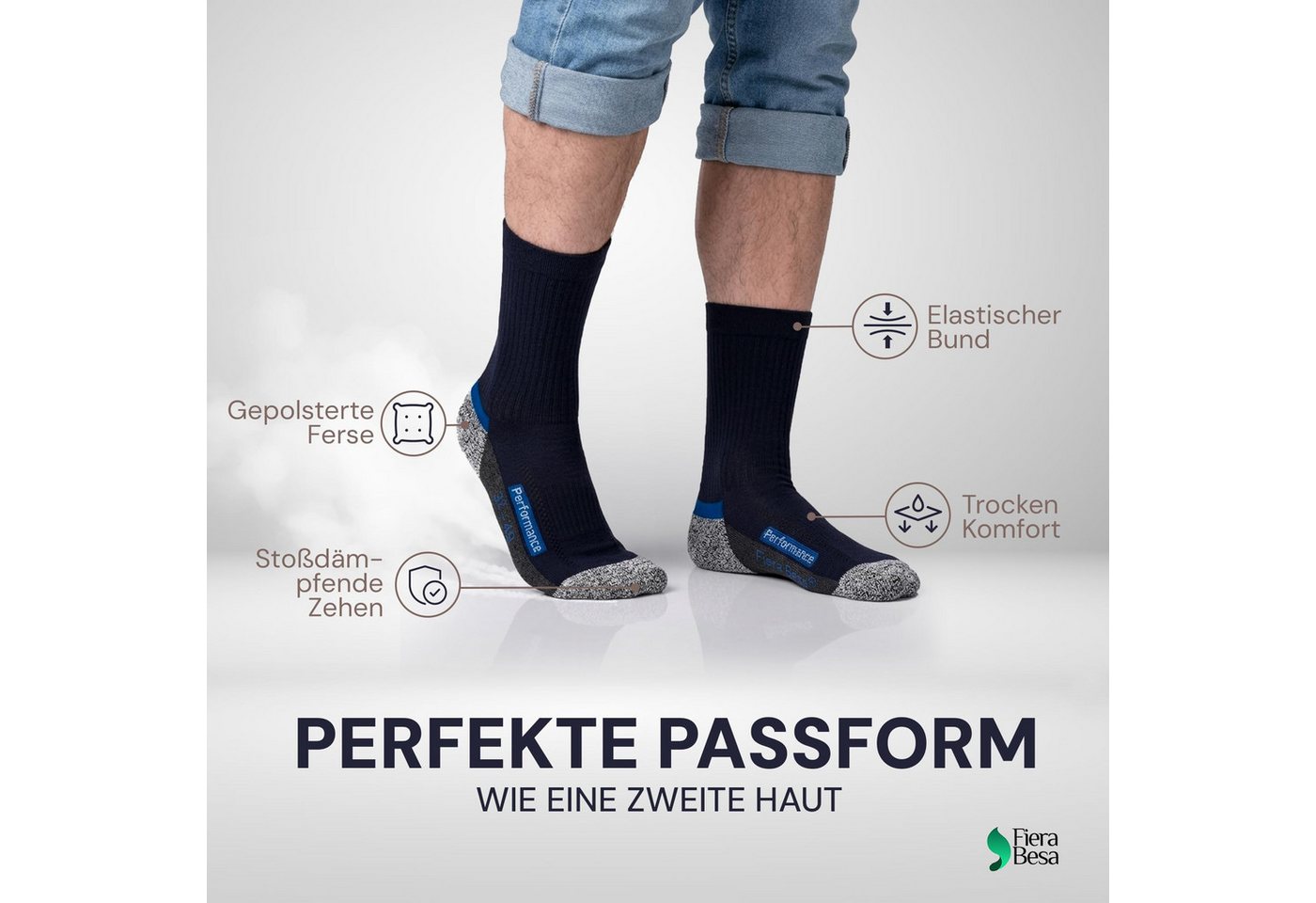 Fiera Besa Wandersocken Fiera Besa Wandersocken für Damen & Herren – Trekking Socken aus Baumw Bild 4