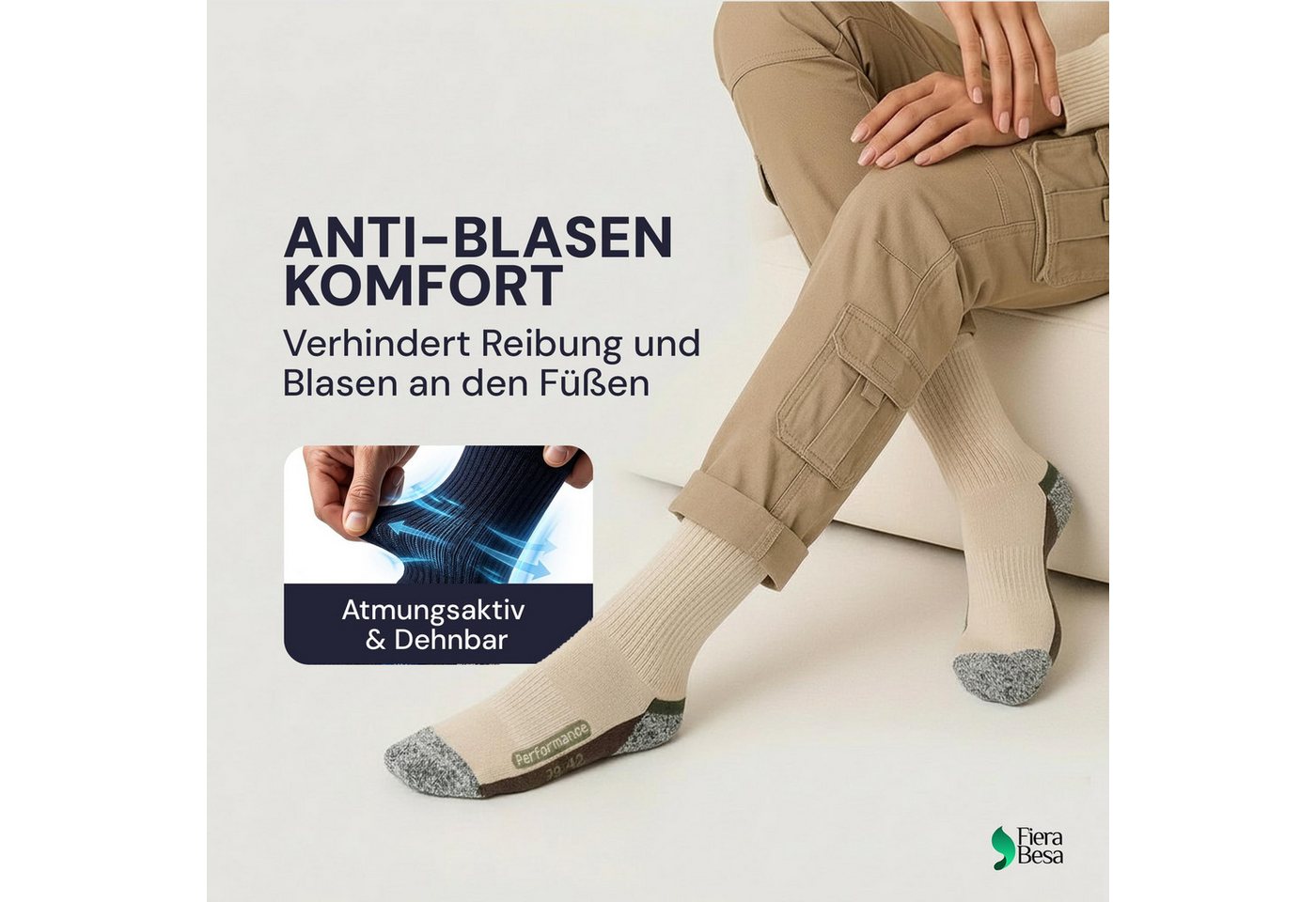 Fiera Besa Wandersocken Fiera Besa Wandersocken für Damen & Herren – Trekking Socken aus Baumw Bild 5