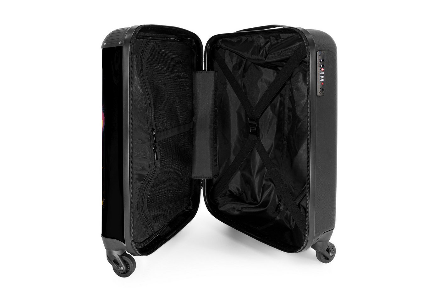 NoBoringSuitcases.com© Hartschalen-Trolley Hund als bunte Graffiti-Kunst 55x35x20cm, Reisetasche mit Rollen, Koffer Handgepäck Flugzeug Bild 5