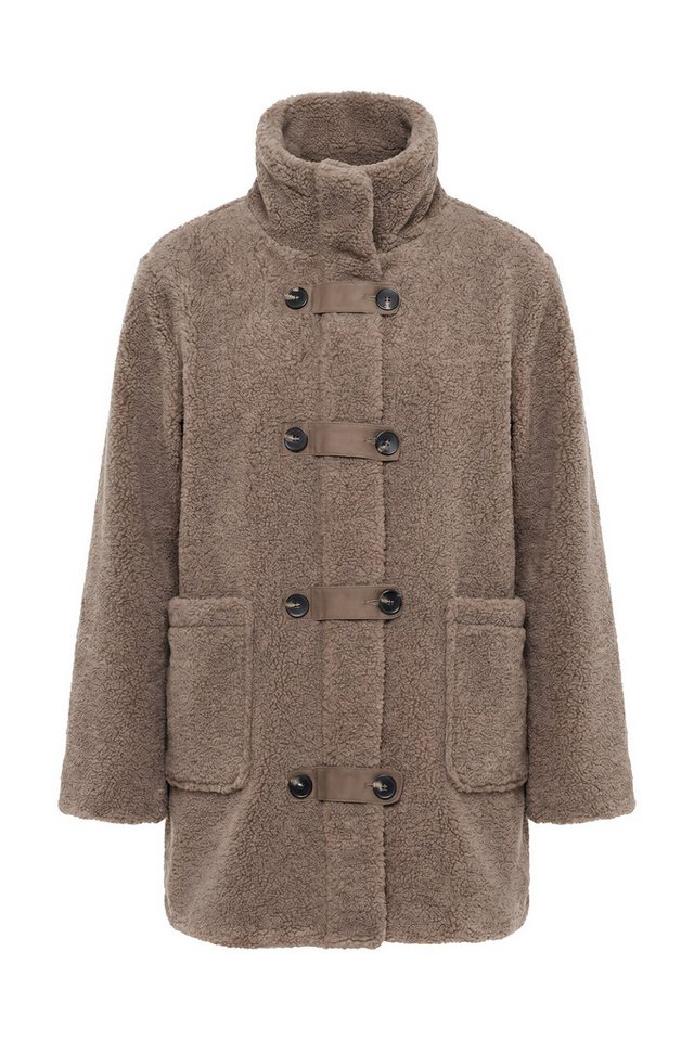 Ulla Popken Outdoorjacke Teddy-Jacke A-Linie Kapuze Knebelknöpfe Bild 2