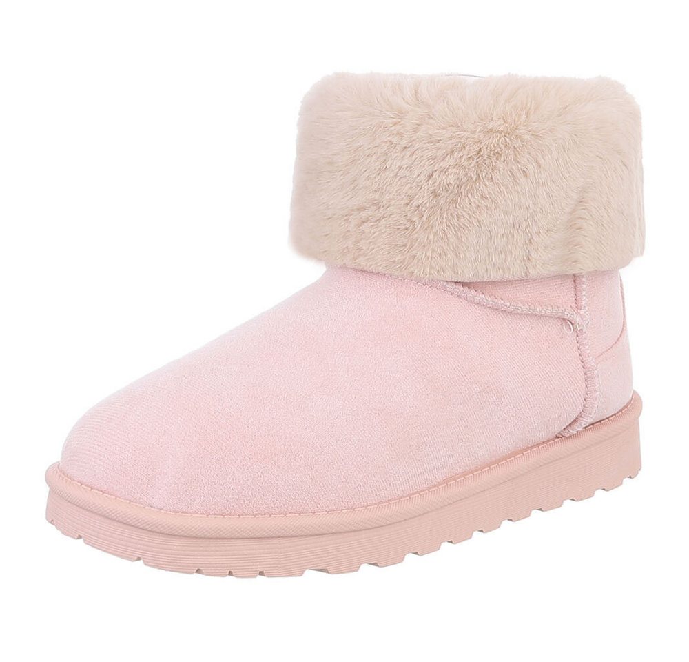 Ital-Design Damen Snowboots Freizeit Snowboots (88460383) Flach Flache Stiefeletten in Hellrosa Bild 3