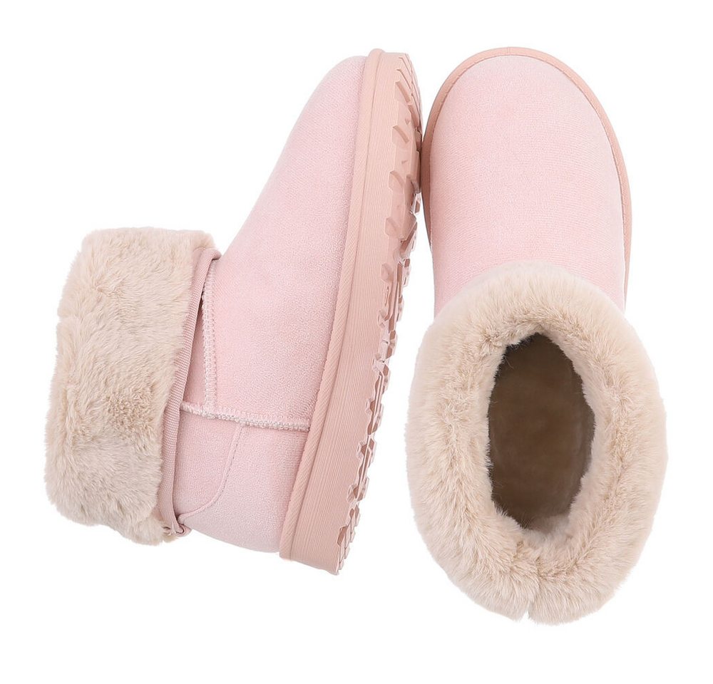 Ital-Design Damen Snowboots Freizeit Snowboots (88460383) Flach Flache Stiefeletten in Hellrosa Bild 4