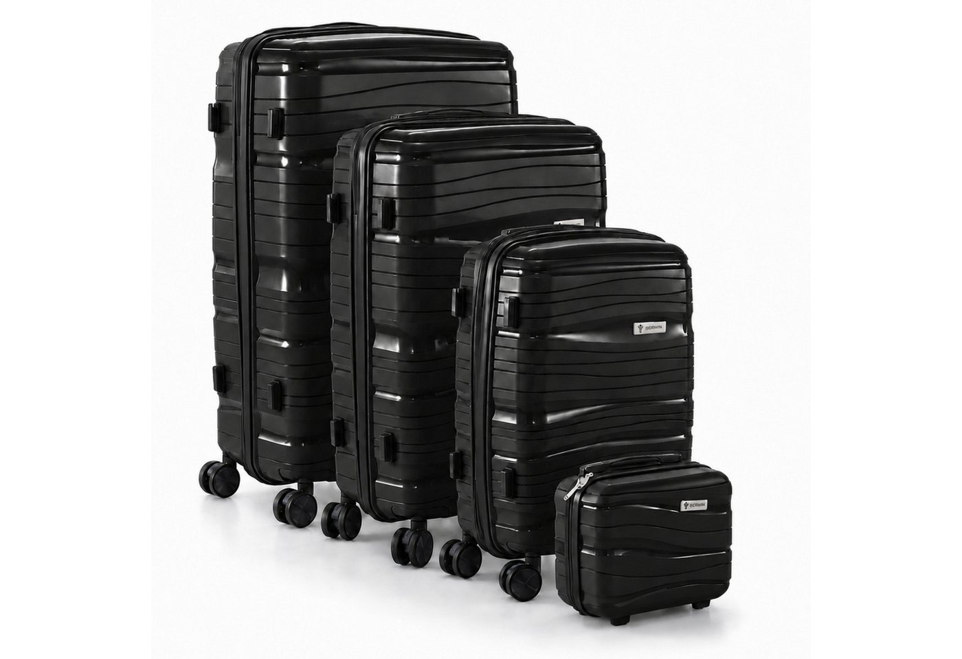 Berwin Trolleyset mit Beautycase Modell Torna Titan Schwarz, 4 Rollen, (Set, 4 tlg., MS-19806) Bild 5