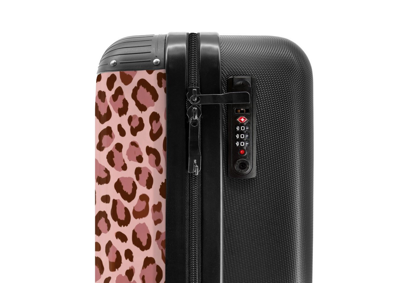 NoBoringSuitcases.com© Hartschalen-Trolley Leopard - Muster - Rosa 55x35x20cm, Handgepäck Koffer & Trolleys, Luggage, Reisekoffer Frauen Bild 2