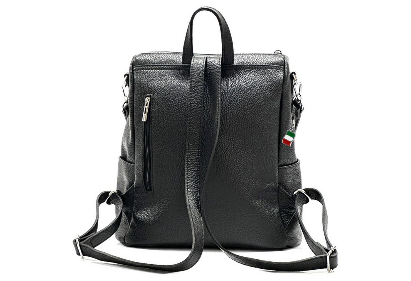 FLORENCE Cityrucksack Florence Rucksack Damen Echtleder (Cityrucksack), Damen Leder Cityrucksack, schwarz ca. 30cm Bild 2