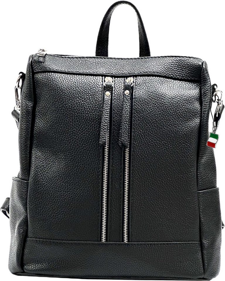 FLORENCE Cityrucksack Florence Rucksack Damen Echtleder (Cityrucksack), Damen Leder Cityrucksack, schwarz ca. 30cm Bild 5