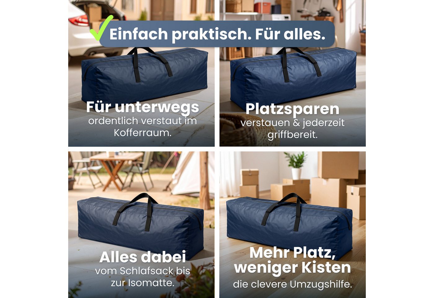 Amari Aufbewahrungstasche Weihnachtsbaumtasche XXL 120×40×40 cm, für künstliche Bäume bis 220 cm (Christbaumtasche), Tannenbaum & Weihnachtsdeko Aufbewahrung, reißfest mit Tragegriffen Bild 2