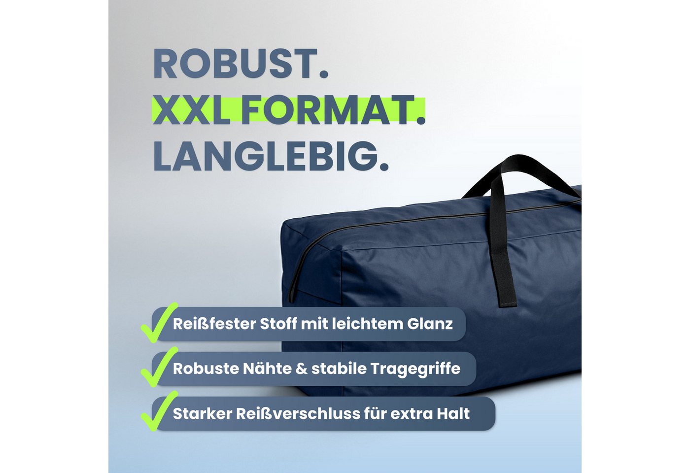 Amari Aufbewahrungstasche Weihnachtsbaumtasche XXL 120×40×40 cm, für künstliche Bäume bis 220 cm (Christbaumtasche), Tannenbaum & Weihnachtsdeko Aufbewahrung, reißfest mit Tragegriffen Bild 3