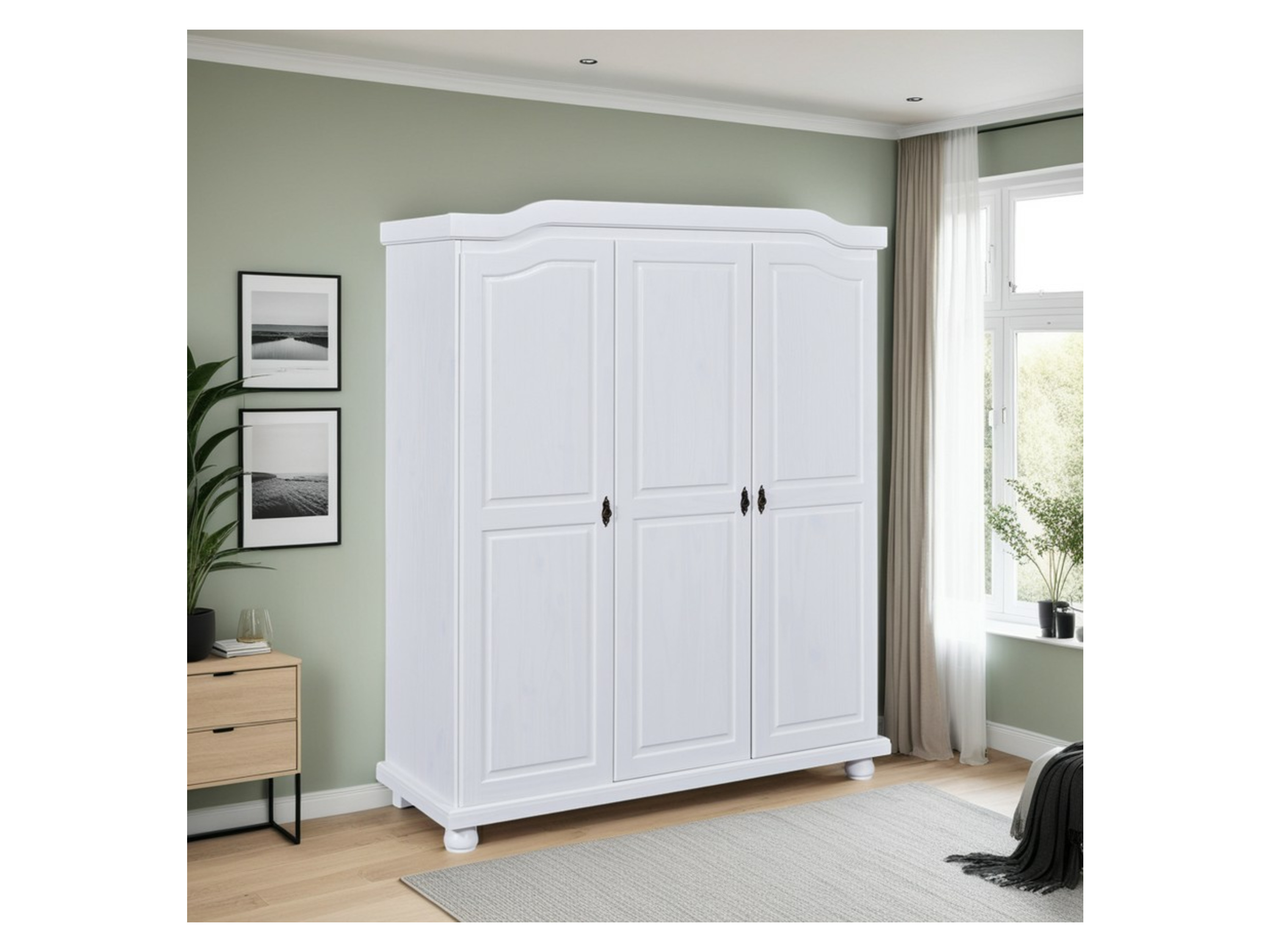 INTER LINK Kleiderschrank im Landhausstil (3-türig, weiß) Bild 2