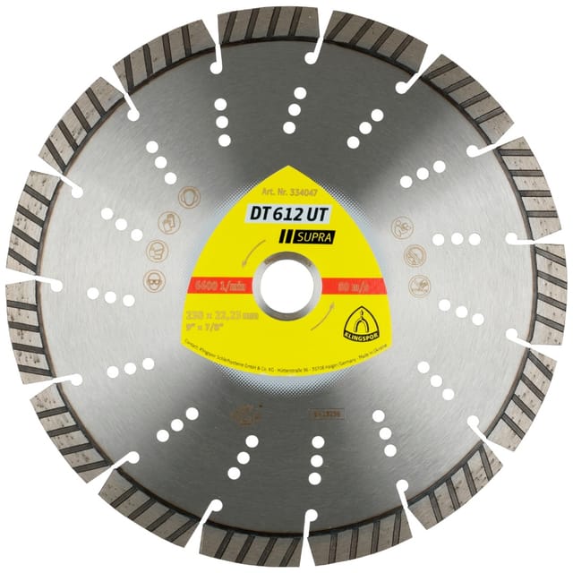 Diamanttrennscheibe DT 612 UT, 230 x 2,6 x 22,23mm 15 Segmente 42 x 2,6 x 12mm
