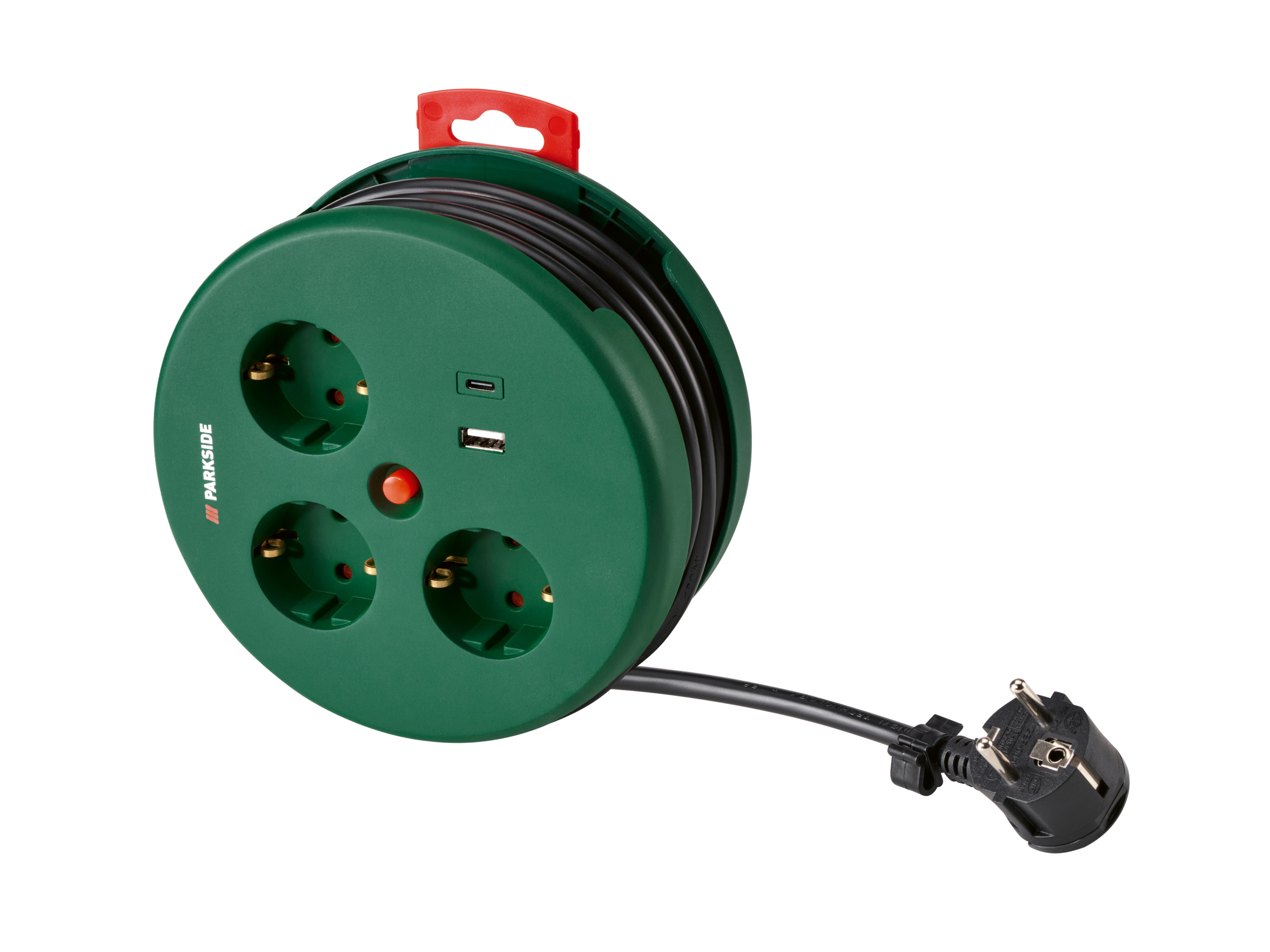 PARKSIDE® Steckdosenwürfel / Mini-Kabeltrommel (Kabelrolle 3 m)