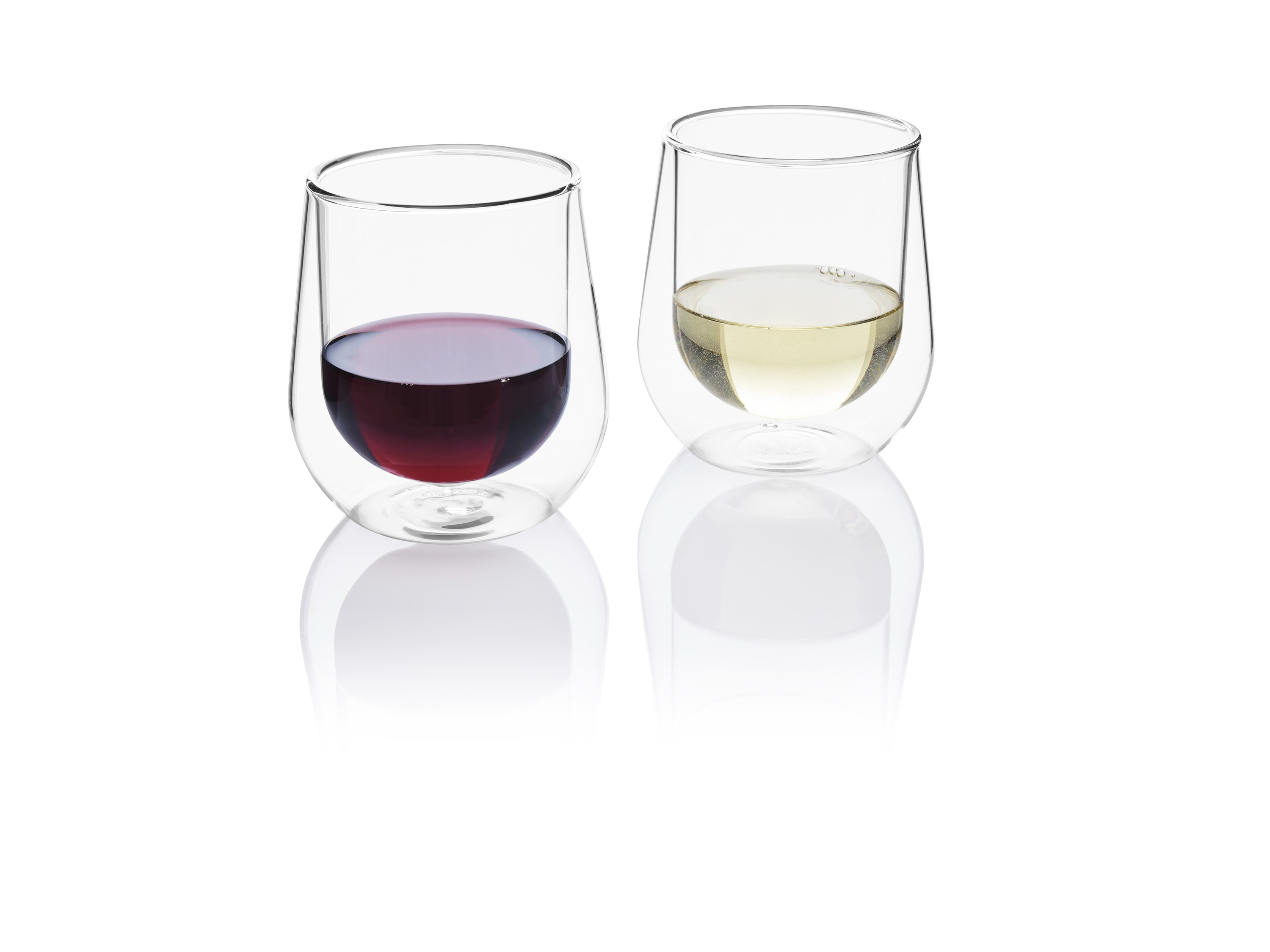ERNESTO® Doppelwandige Gläser, 2 Stück, aus Borosilikatglas (Wein)