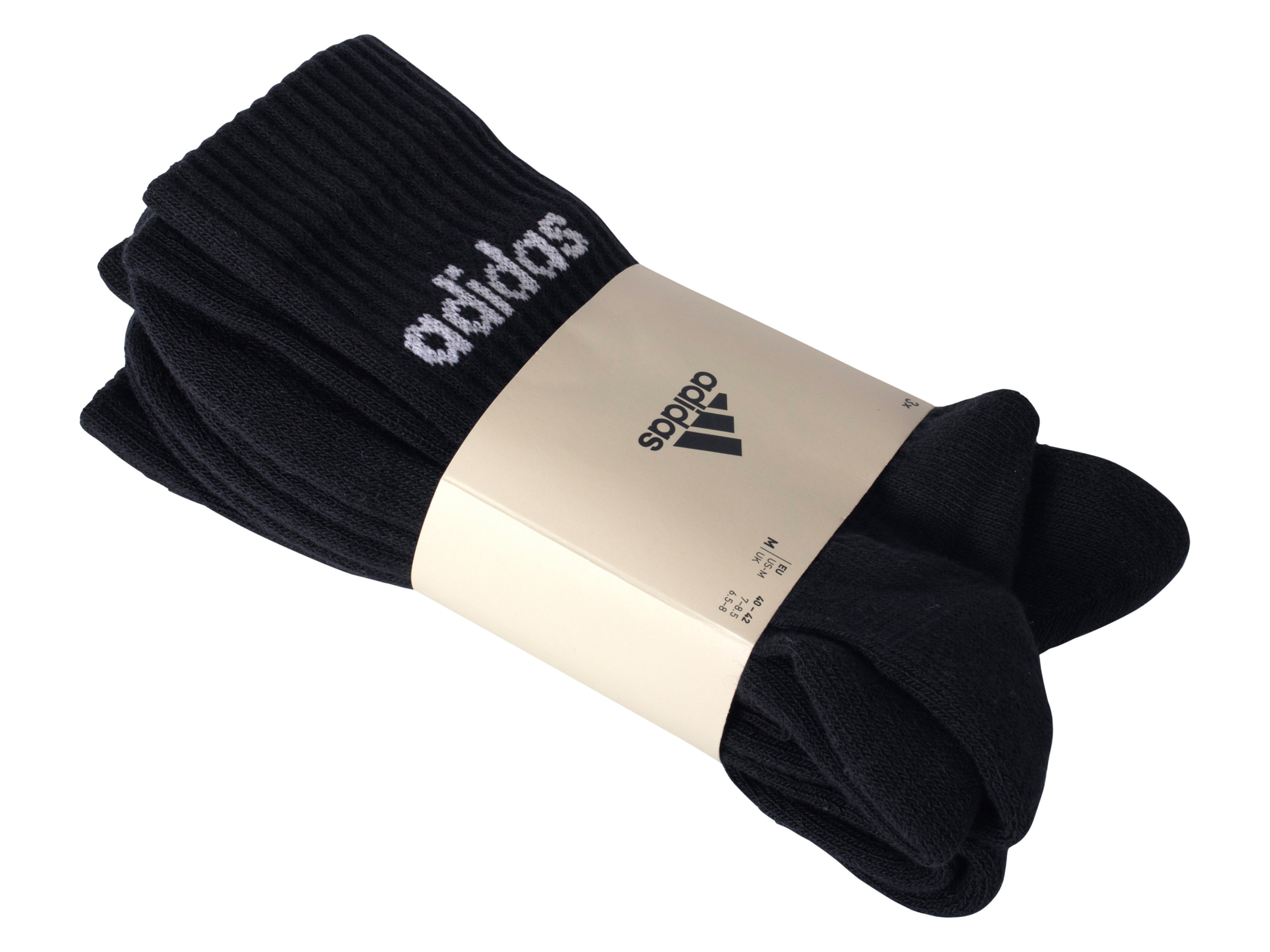 ADIDAS Sportsocken Crew, 3 Stück (Schwarz, 43-45)