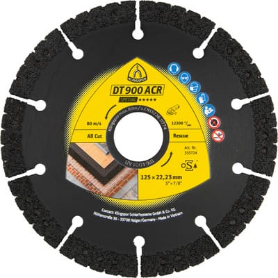 Diamanttrennscheibe DT 900ACR, 125 x 2,8 x 22,23mm 6 Segmente 45 x 2,8 x 10mm