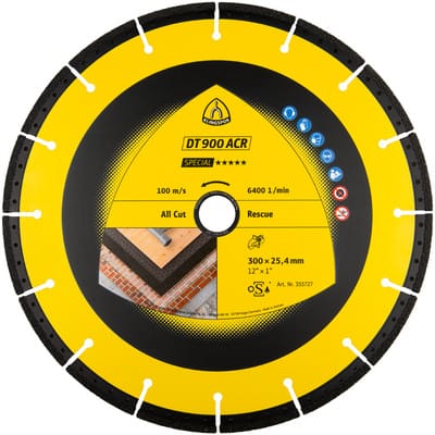 Diamanttrennscheibe DT 900ACR, 350 x 3,1 x 25,4mm 20 Segmente 53 x 3,1 x 6mm