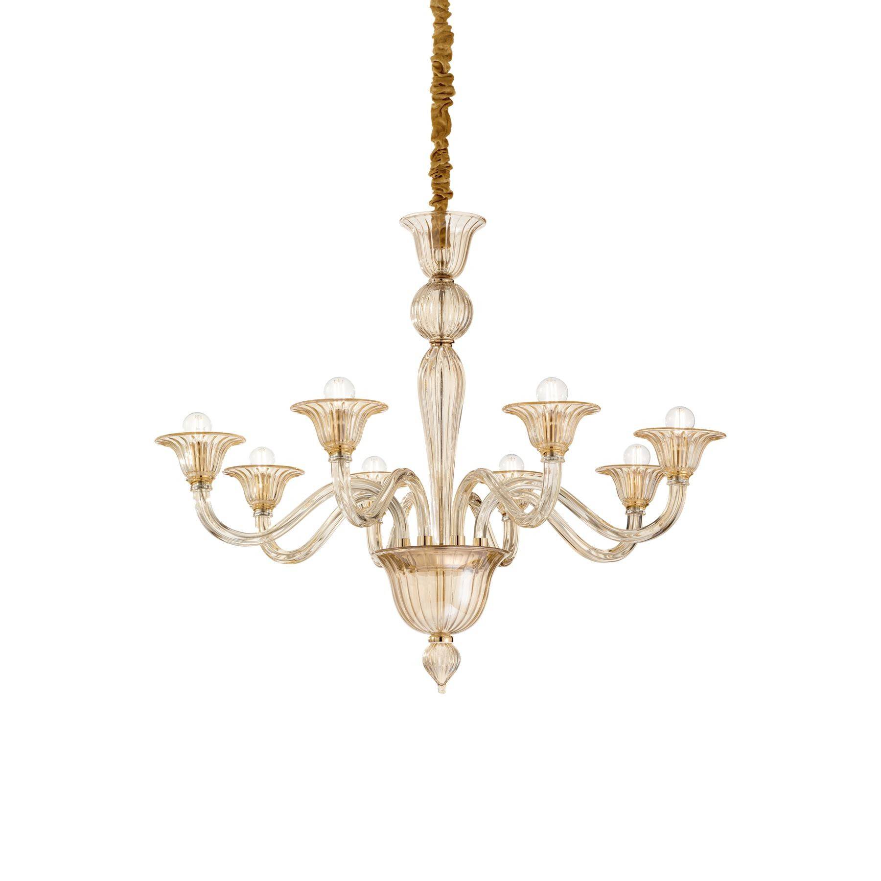 Brigitta - 8 Licht Pendelleuchte Bernstein, E14 - Ideal Lux