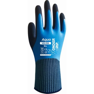 Sicherhheitshandschuhe Chemikalienschutz | AQUA | blau | WG-318 | Größe 9