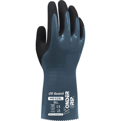 Sicherhheitshandschuhe Chemikalienschutz | OIL GUARD | blau | WG-528L | Größe 9