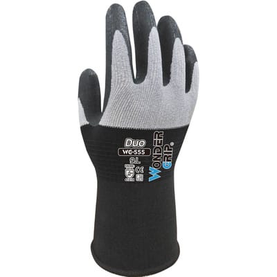 Sicherheitshandschuhe Beschichtet | DUO | schwarz/grau | WG-555 | Größe 11