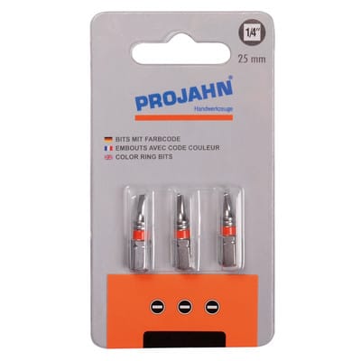 1/4" markierter Bit L25mm Schlitz 4mm 3er Pack