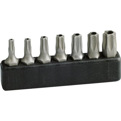 1/4" Bit Satz L25mm TX mit Bohrung T10 - T40 7-teilig
