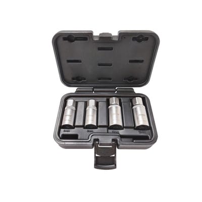 1/2" (12.5mm) Steckschlüssel-Satz für Gewindestangen, Stockschrauben und Stehbolzen M6-M8-M10-M12 4-teilig