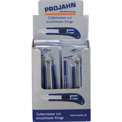 Display mit 12x Cuttermesser mit 18mm einziehbarer Klinge