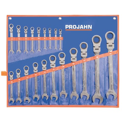 GearTech Schlüssel-Satz Rolltasche 20-teilig, flexibel 6 - 32mm