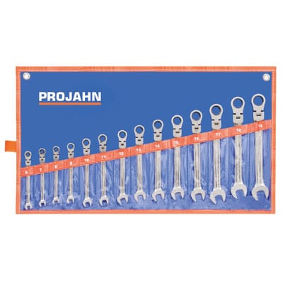 GearTech Schlüssel-Satz Rolltasche flexibel 14-teilig 6 - 19mm