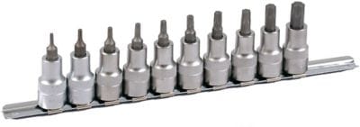 1/2" Bit Stecknuss Satz auf Schiene 10-teilig TX, 60mm