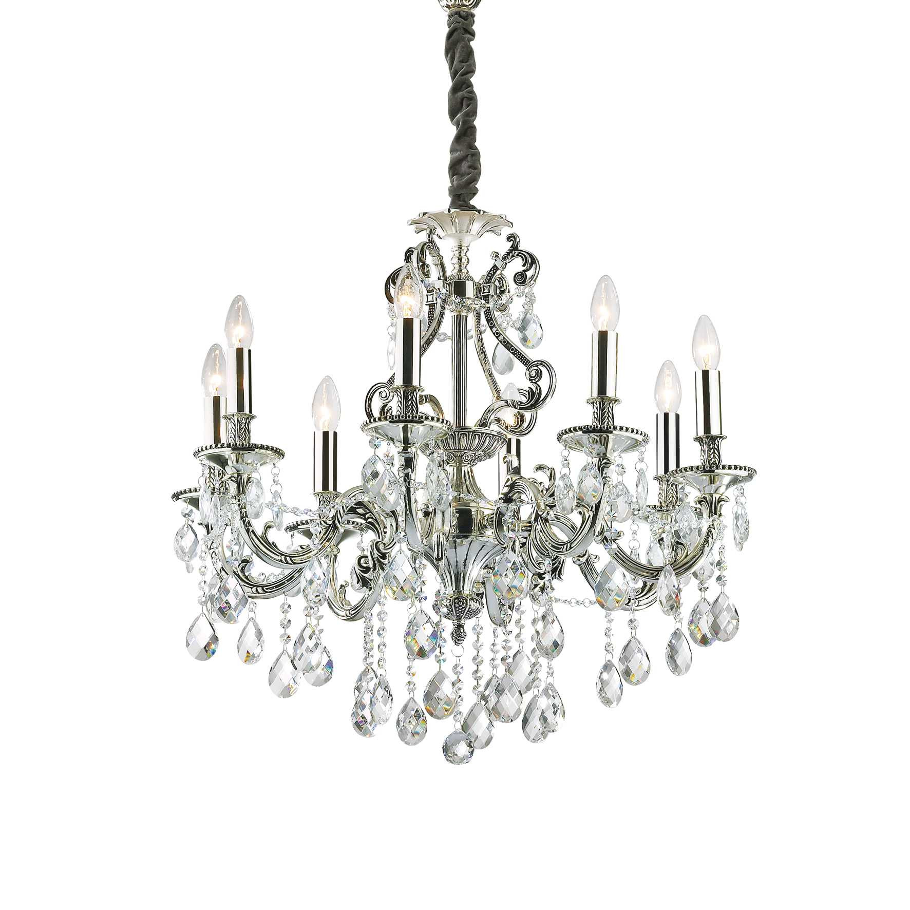 Ideal Lux - Gioconda - 8 Light Crystal Chandelier Antik Silber Finish, E14