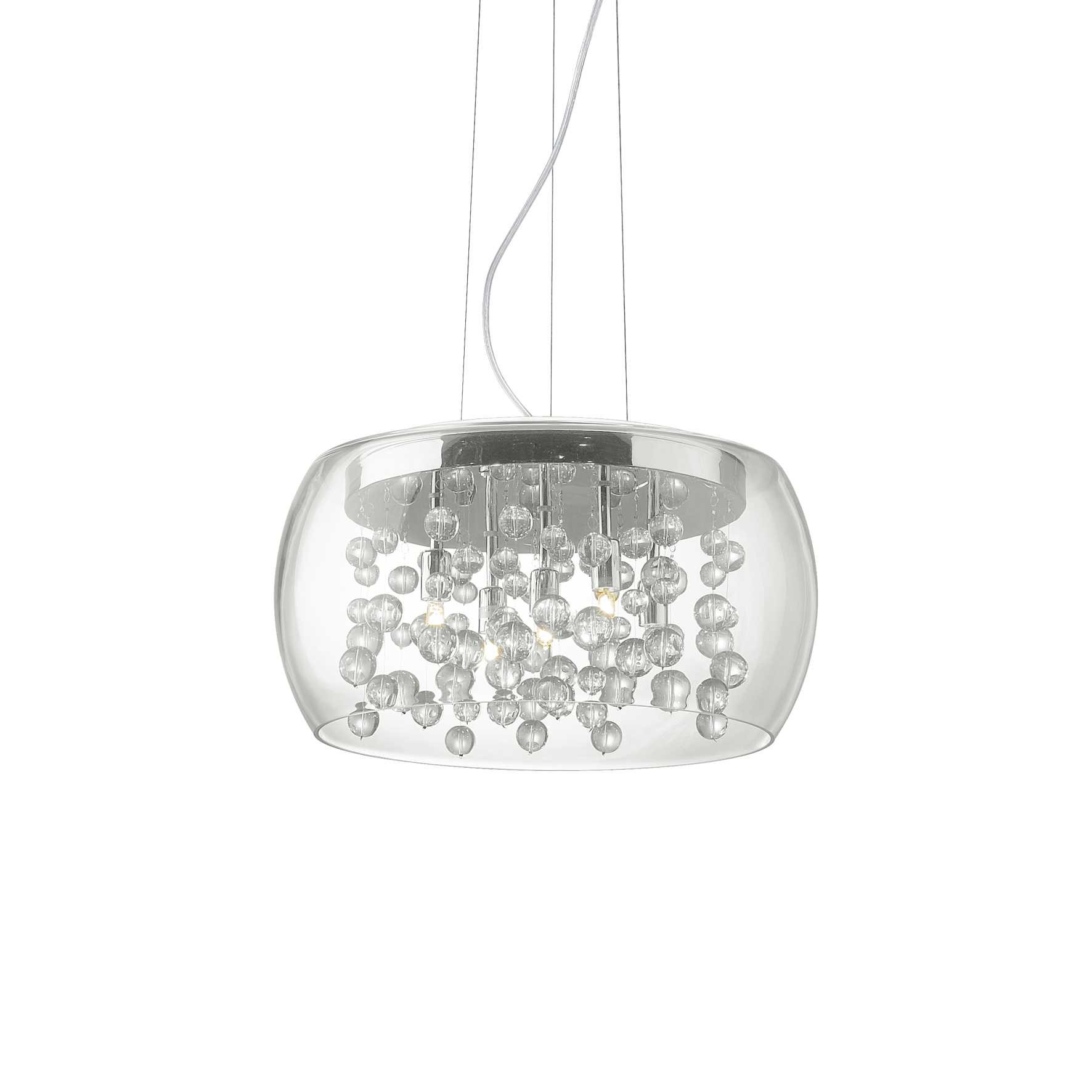 Ideal Lux Audi-80 - 5 Leichte Kleine Geblasene Glasblasen Deckenanhänger Chrom, G9