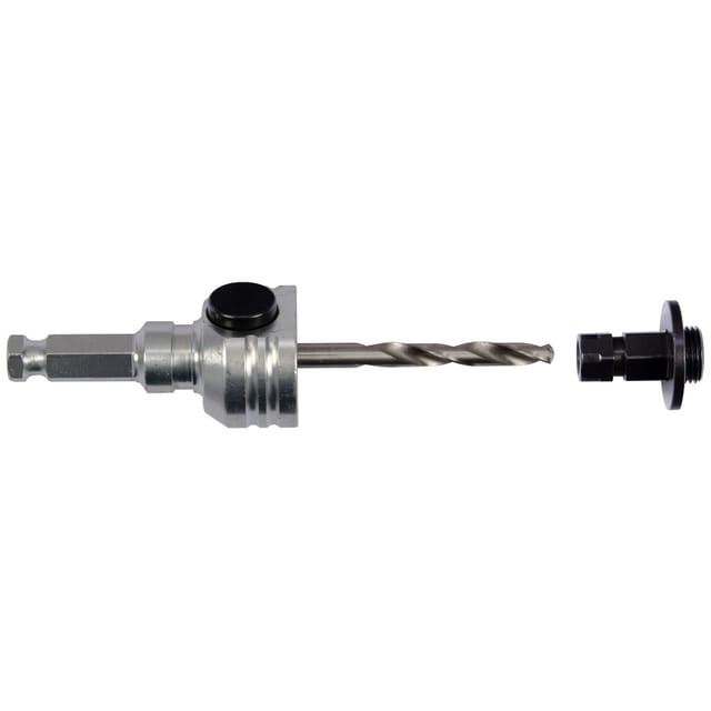 Adapter Schnellwechsel 6-kant SW 8,5 mit 2 Verbindungsstücken und HSS 105 mm Zentrierbohrer für Bi-Metall Lochsäge