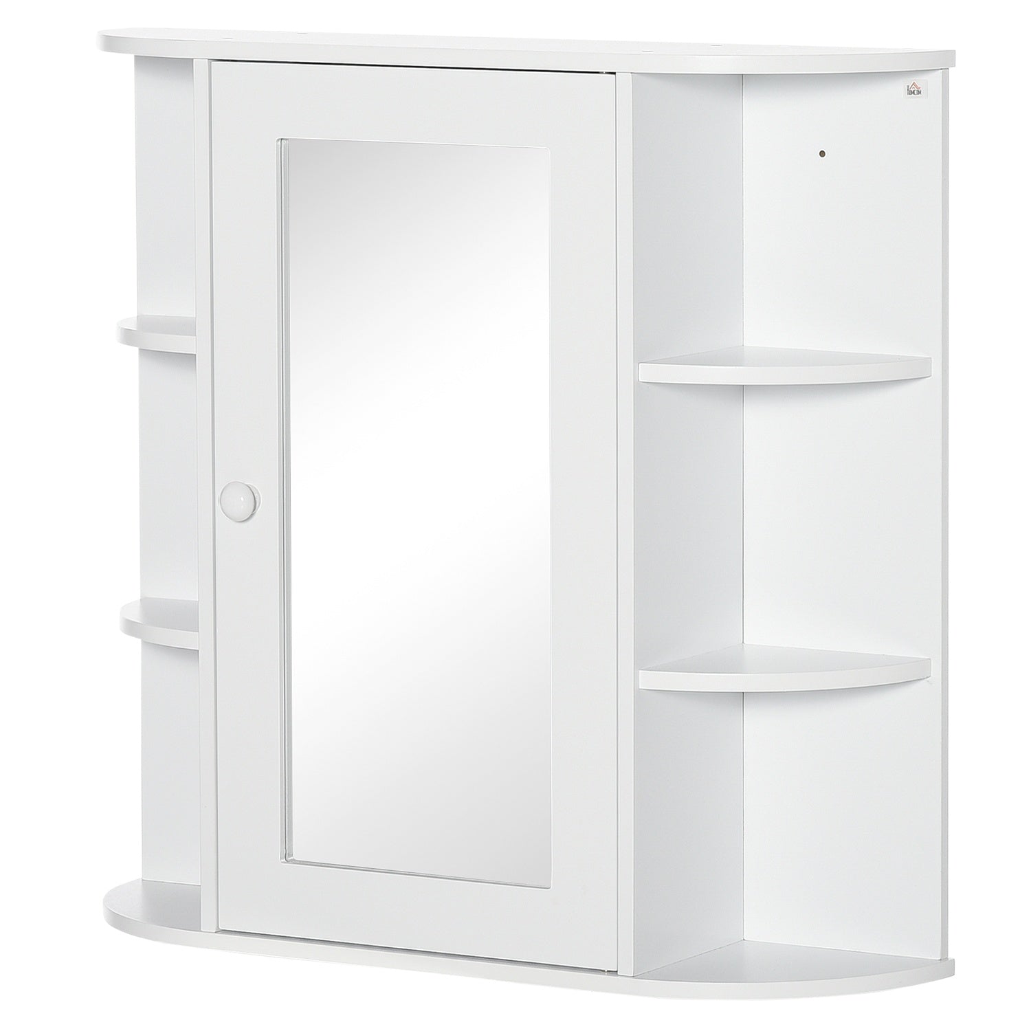 Spiegelschrank Badspiegel Zur Wandmontage, Hängeschrank Mit 8 Fächern, Mehrzweckschrank, Weiß, 66x17x63cm
