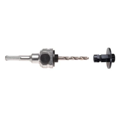 Adapter Schnellwechsel SDS-plus mit 2 Verbindungsstücken und HSS 125 mm Zentrierbohrer für Multi Lochsäge