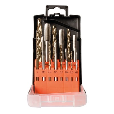 Maschinengewindebohrer-Satz HSS-Co 14-teilig M3-M12 DIN 371/37 6 Form B
