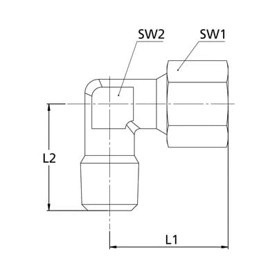 Winkel-Einschraubverschraubung, NPT 3/8" A, Rohr-Ø 8, Stahl verzinkt