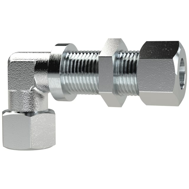 Winkel-Schottverschraubung, Rohr-Außen-Ø 8mm, Stahl verzinkt