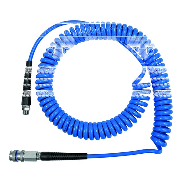 Spiralschlauch-Stahlkupplung-Set, PU, Schlauch-ø 10x6,5, 3,0 m