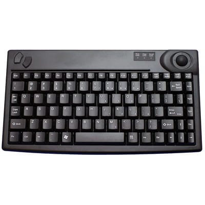 Kompakte und hochwertige Tastatur. Notebook-Tastenfeld. Trackball. Schnittstelle 1x USB, 2x PS2. Gewicht 0,6 kg.