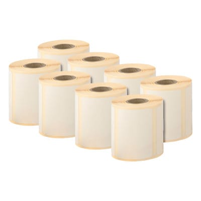 Etikettenrollen. 300 selbstklebende Etiketten pro Etikettenrolle. Etikettengröße: 37 x 52 mm (H x B). Material: Polypropylen.