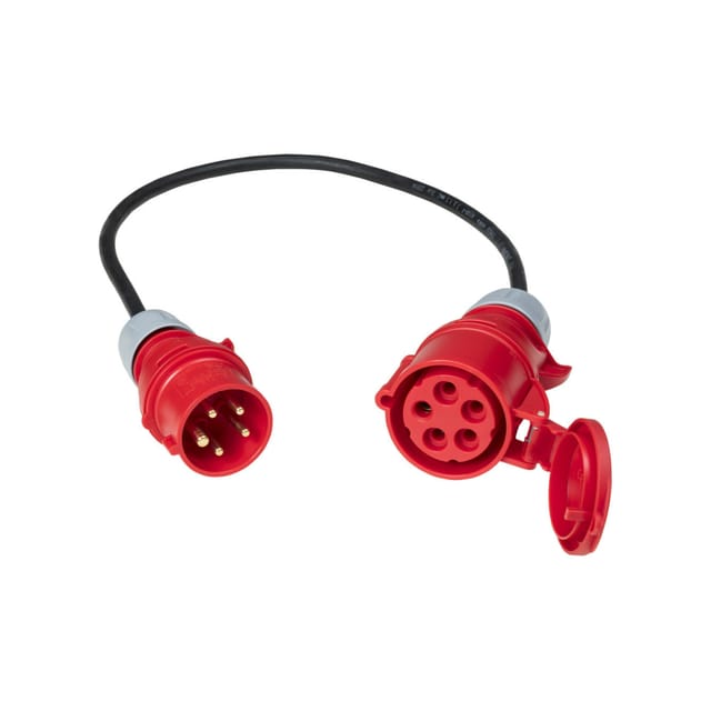 Netzanschlusskabel 16 A/ 400 V CEE-Stecker - 32 A/ 400 V CEE-Kupplung, Länge: 1 m