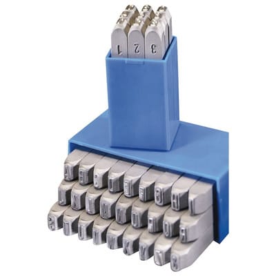 Handschlagstempelsatz spitz, 27-teilig, A - Z, Schrifthöhe 5 mm