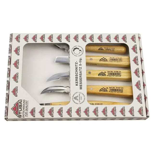 Kerbschnitzmesser-Satz, 5-teilig